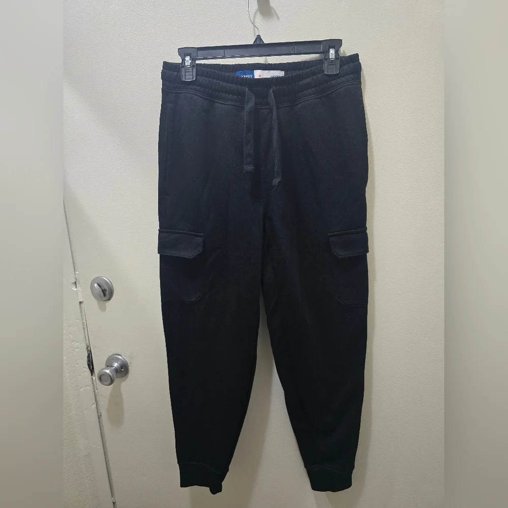 NWOT 2 Old Navy Men's Black Cargo Jogger Pants